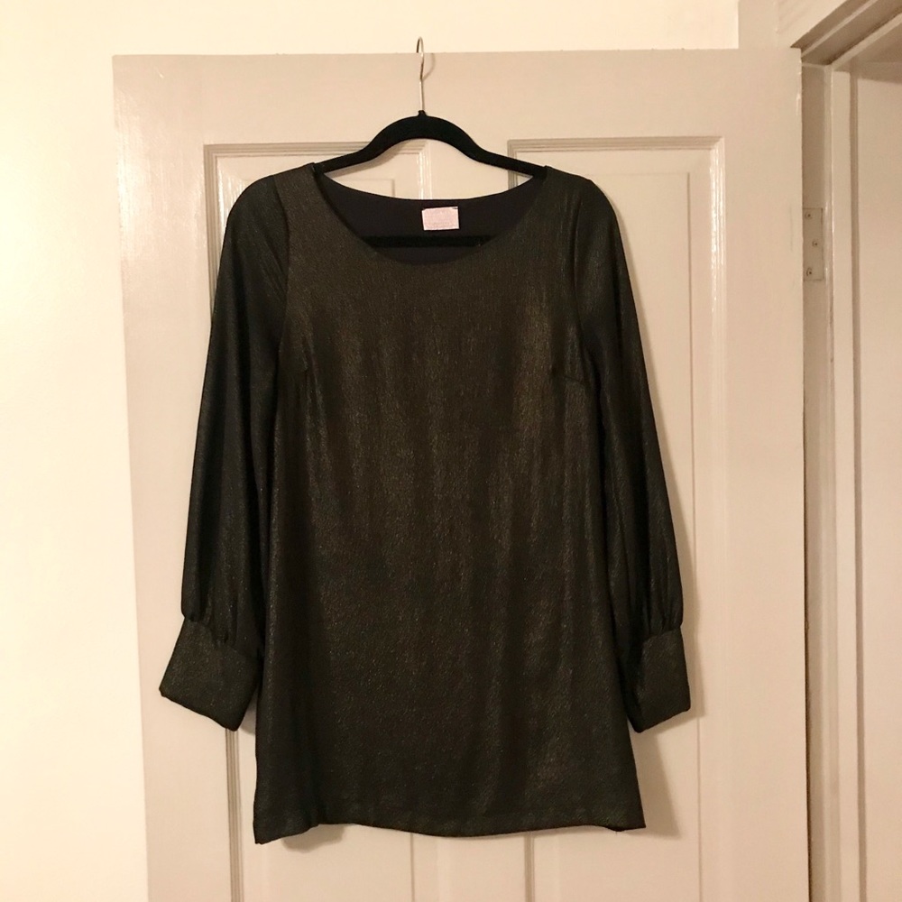 Black metallic mini dress